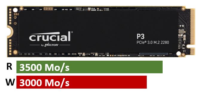 SSD M.2 NVMe CRUCIAL P3 2To - infinytech-reunion