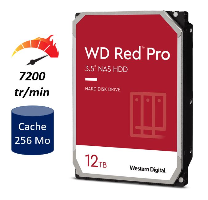 HDD 3.5 WESTERN DIGITAL Red Pro WD121KFBX 12 To - infinytech-reunion
