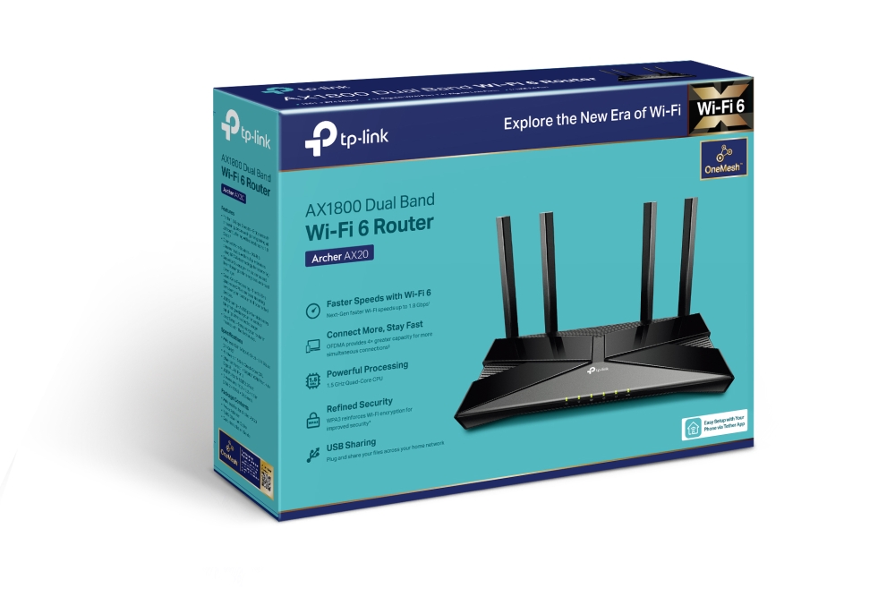 Matériels informatique routeur Wi-Fi 6 TP-LINK Archer AX20 AX1800 infinytech Réunion 04