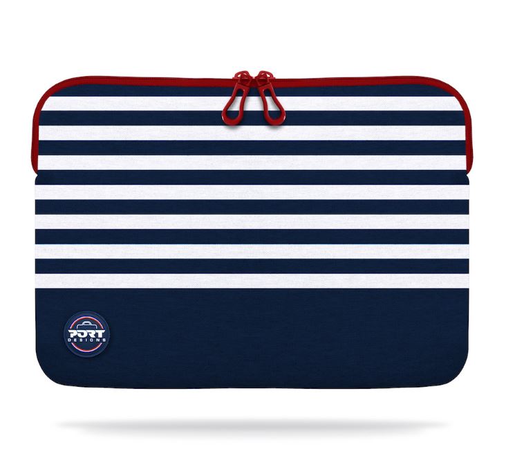 Accessoires informatique sacoche PORT DESIGNS La Marinière Sleeve 15.6 pouces Blanc Marine infinytech Réunion 01