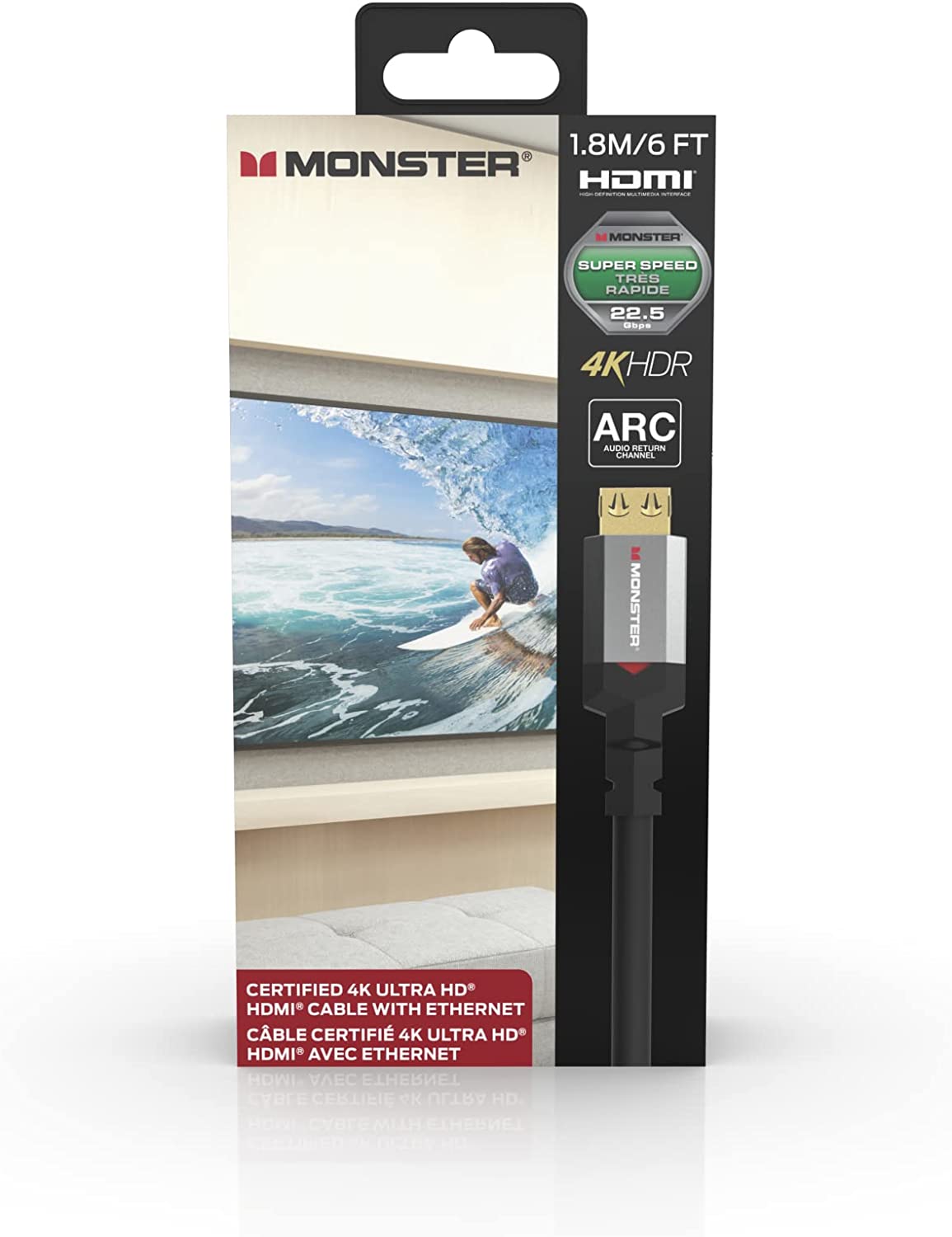 Matériels informatique câble HDMI MONSTER Essentials Ultra HD 4K 1.8m infinytech Réunion 02
