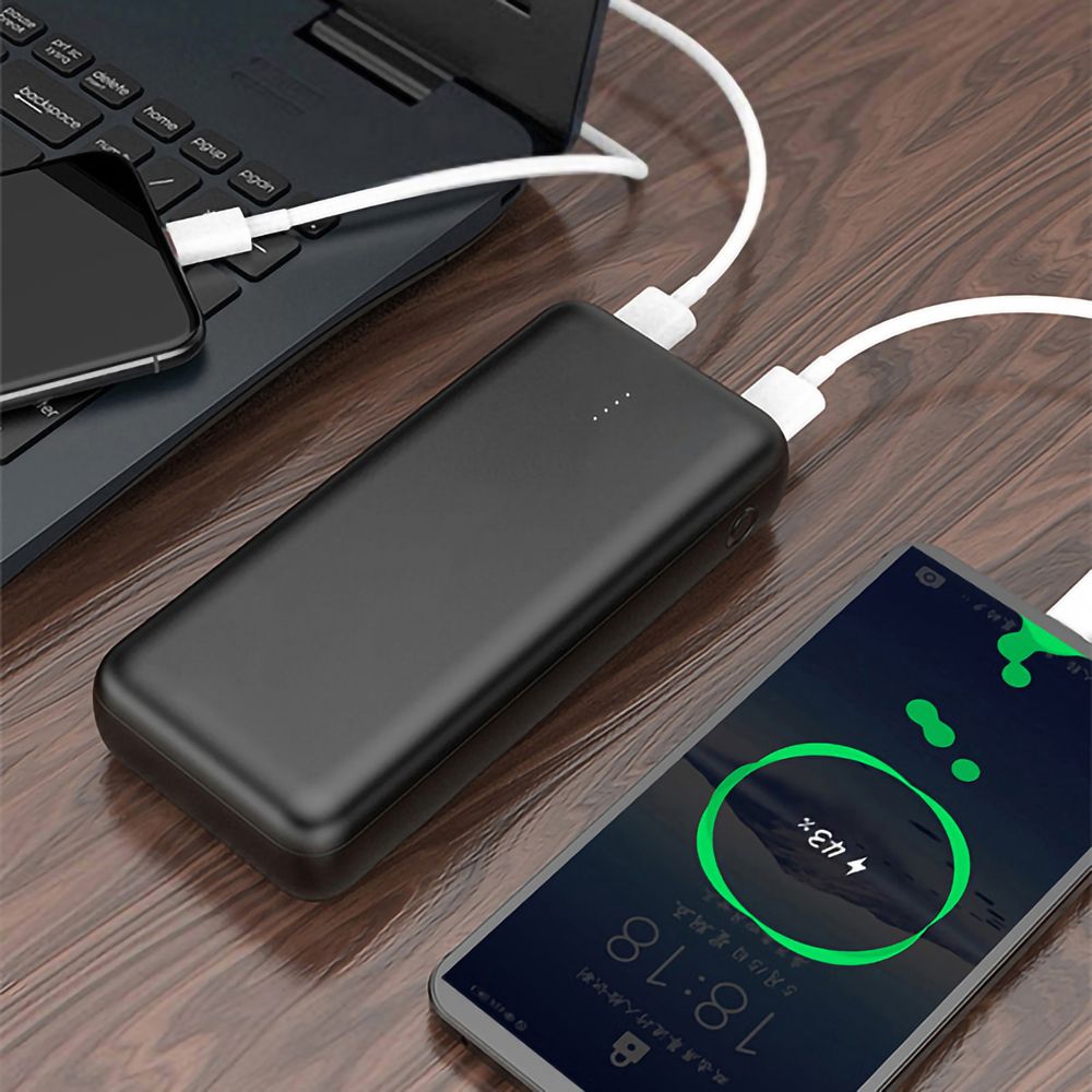 Accessoires téléphonie powerbank AKASHI 20000 mAh 2 ports USB Noire infinytech Réunion 03