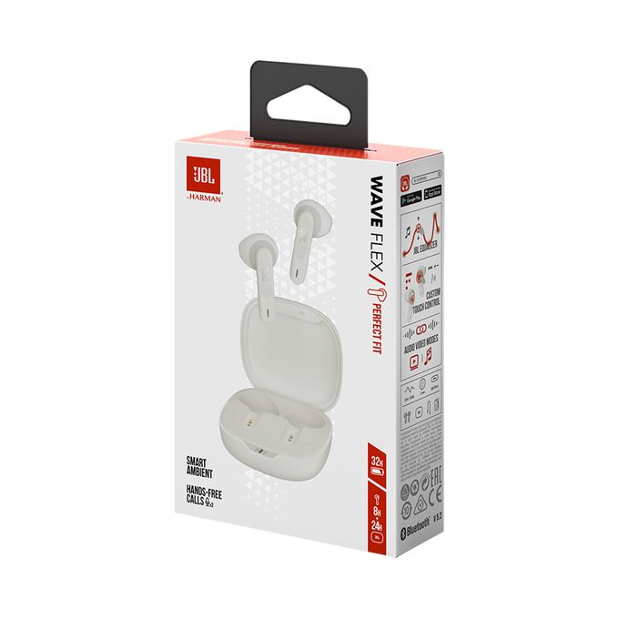 Matériels audio écouteurs JBL Wave Flex Blanc infinytech Réunion 04