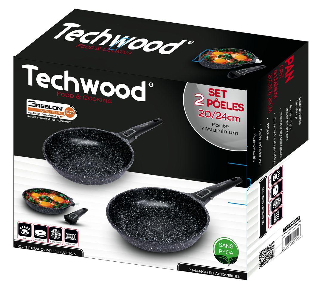 Petit électroménager set de 2 poêles TECHWOOD TP4-PO204 infinytech Réunion 01