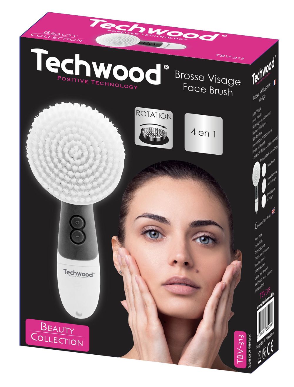 Petit électroménager brosse nettoyante visage TECHWOOD TBV-313 infinytech Réunion 06