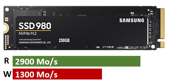 SSD NVMe M.2 SAMSUNG 980 SSD 250 Go - infinytech-reunion