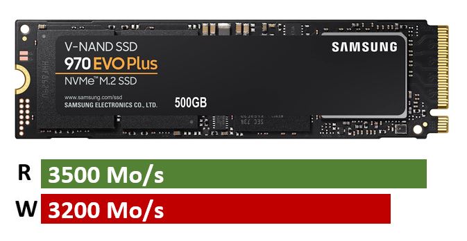 Disque dur ultra rapide 500Go SSD M.2 Samsung 980 PCI-Express (mémoire  Flash)
