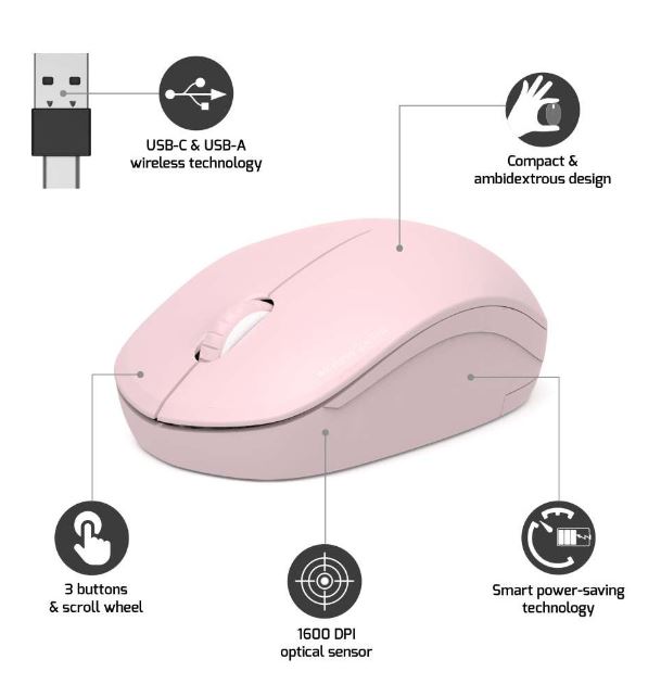 Matériels informatique souris PORT DESIGNS 900541 Collection II Sans Fil Rose infinytech Réunion 10