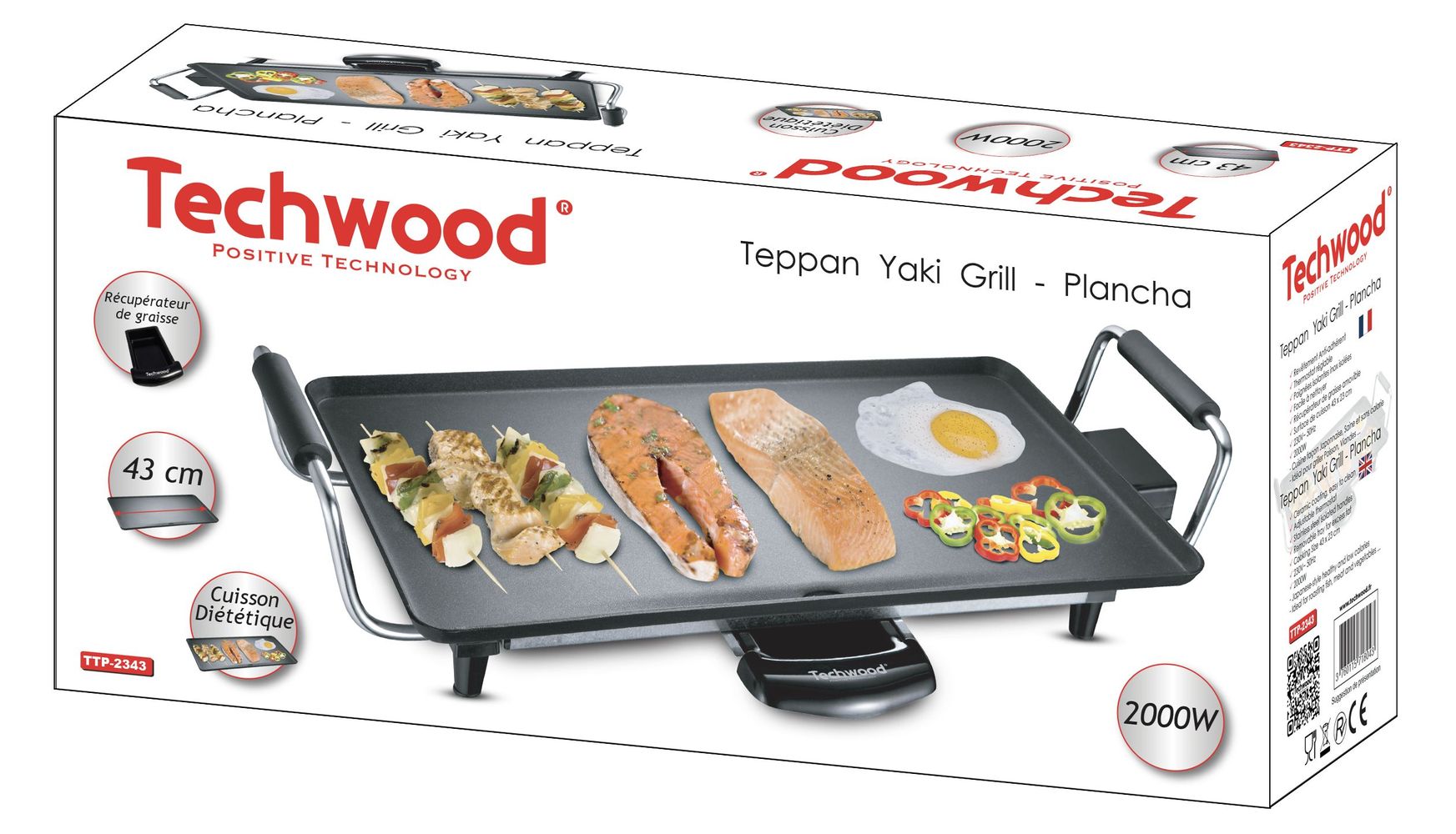 Petit électroménager Teppan Yaki Grill - Plancha 23 x 43 TECHWOOD TTP-2343 infinytech Réunion 03