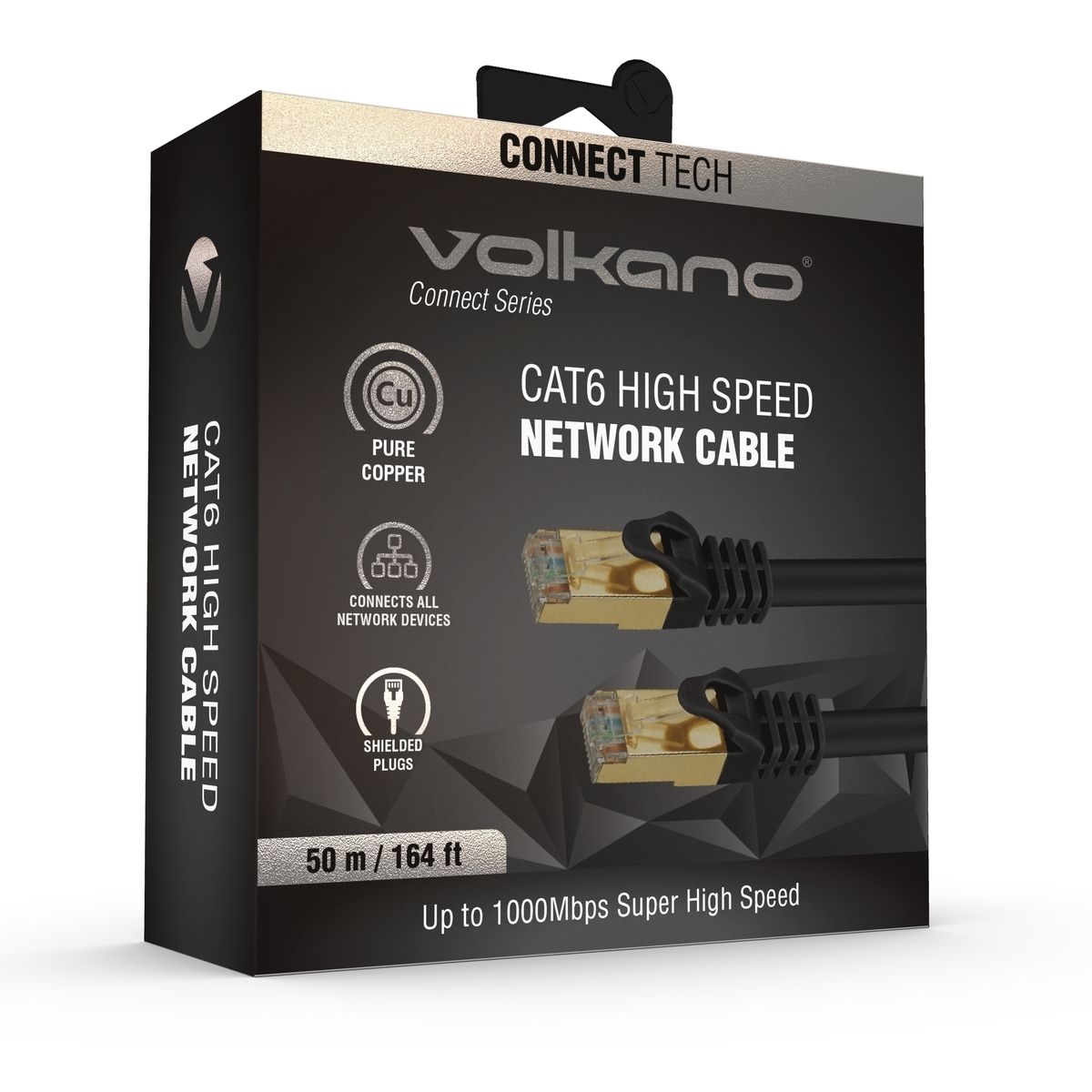 Matériels informatique câble réseau Catégorie 6 VOLKANO 50m Noir infinytech Réunion 02