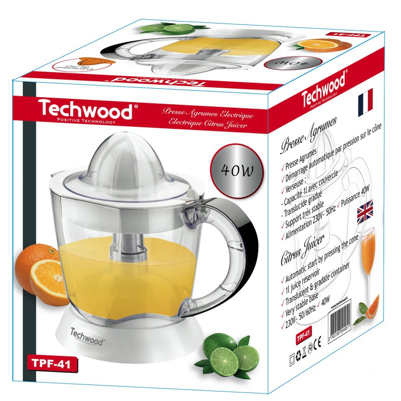 Electroménager presse agrumes TECHWOOD TPF-41 1L 40W infinytech Réunion 2