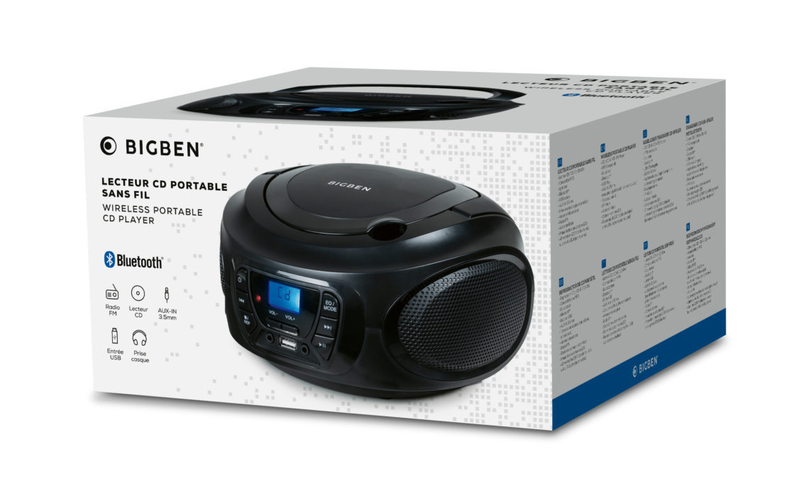 Petit électroménager Lecteur CD portable BIGBEN CD62NUSBBT USB Bluetooth infinytech Réunion 05