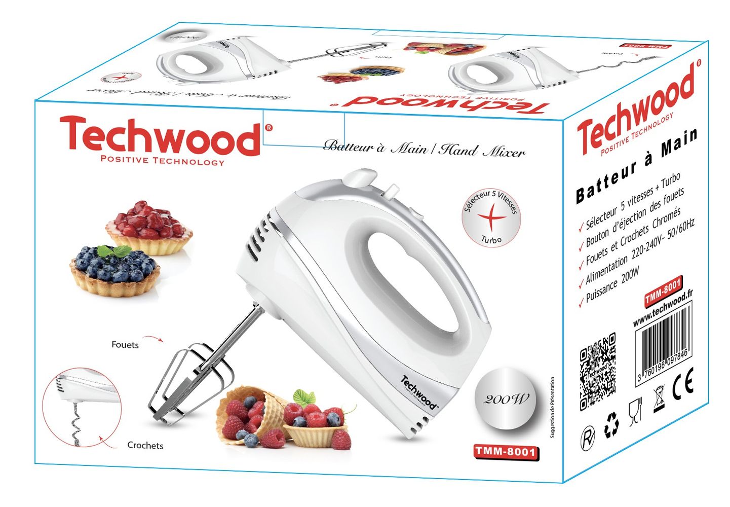 Petit électroménager batteur à main TECHWOOD TMM-8001 infinytech Réunion 03