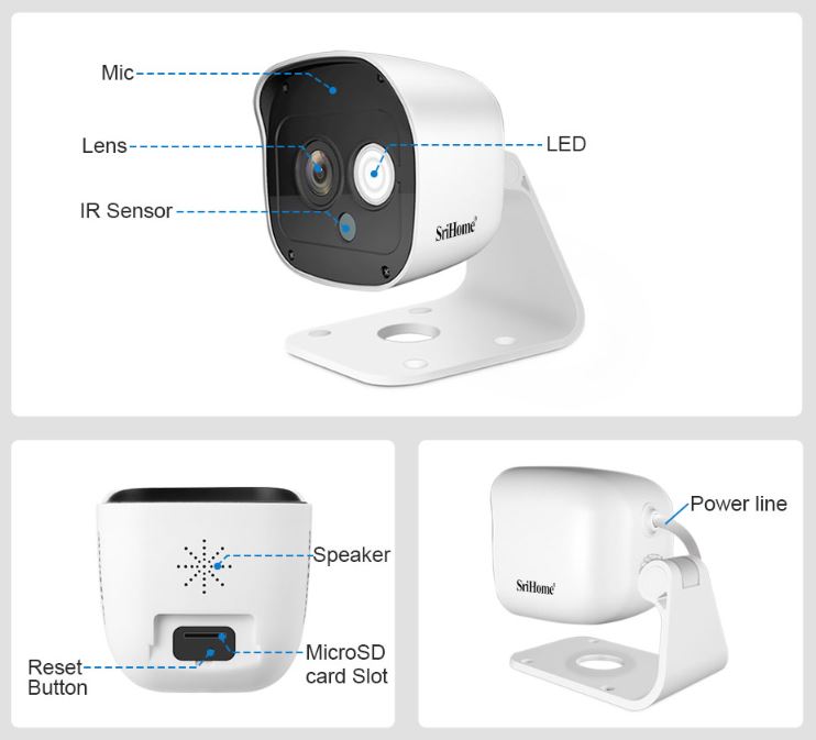 Matériels de vidéosurveillance caméra extérieure SriHome SH029-3MP infinytech Réunion 05
