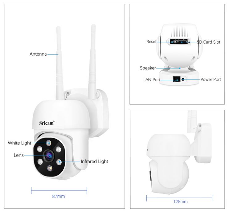 Matériels de vidéosurveillance caméra extérieure SriHome SP030-1080P infinytech Réunion 03