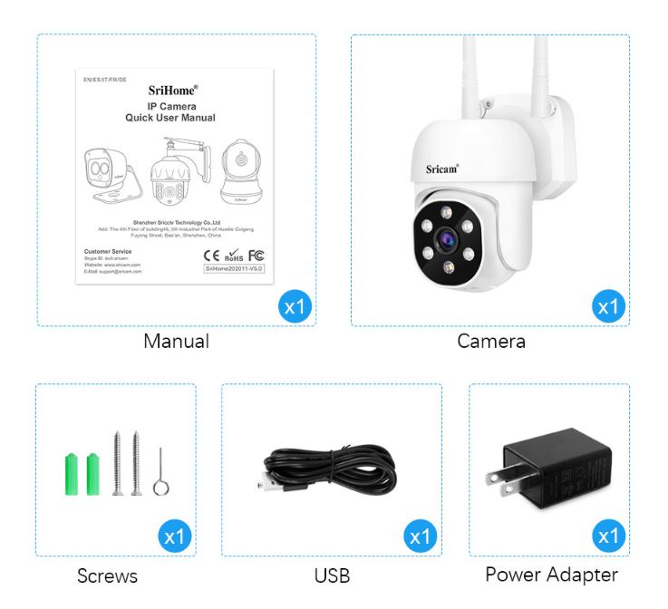Matériels de vidéosurveillance caméra extérieure SriHome SP030-1080P infinytech Réunion 04