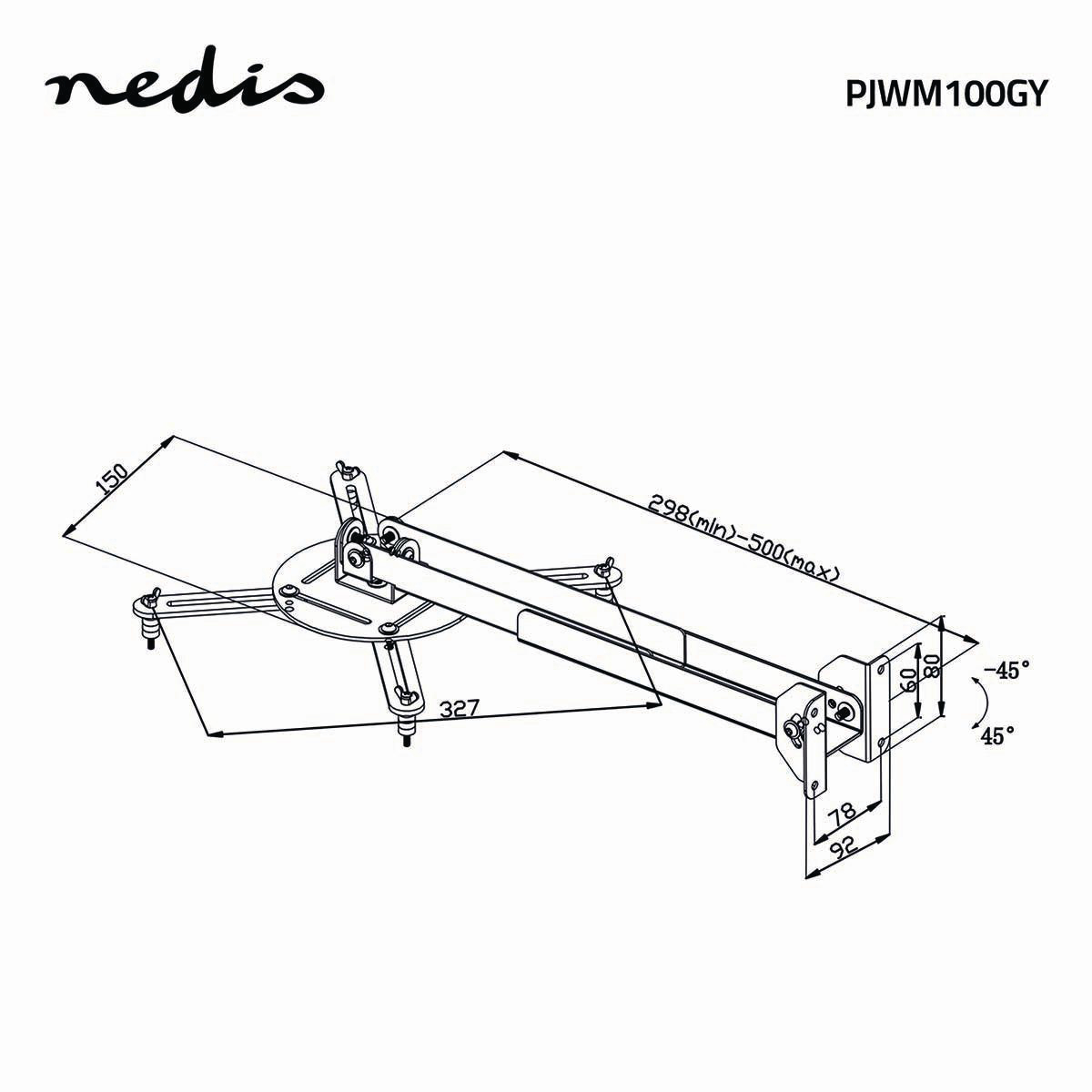 Matériels informatique support plafond pour vidéoprojecteur NEDIS PJWM100GY infinytech Réunion 07