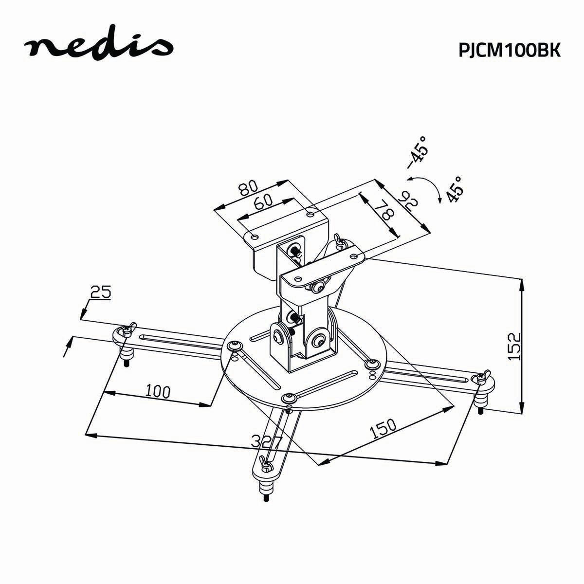 Matériels informatique support plafond NEDIS PJCM100BK infinytech Réunion 03