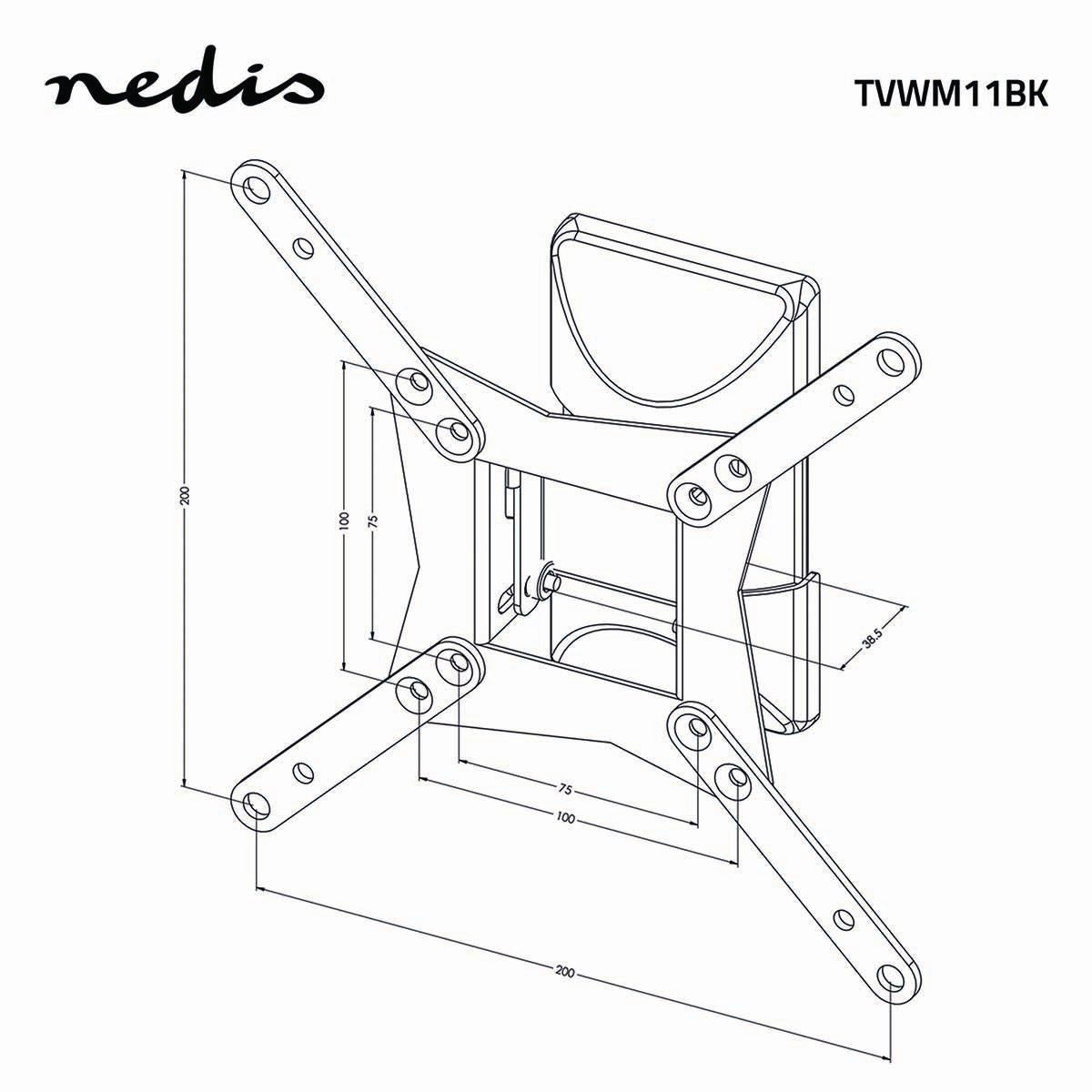 Matériels vidéo support TV mural NEDIS TVWM11BK infinytech Réunion 17