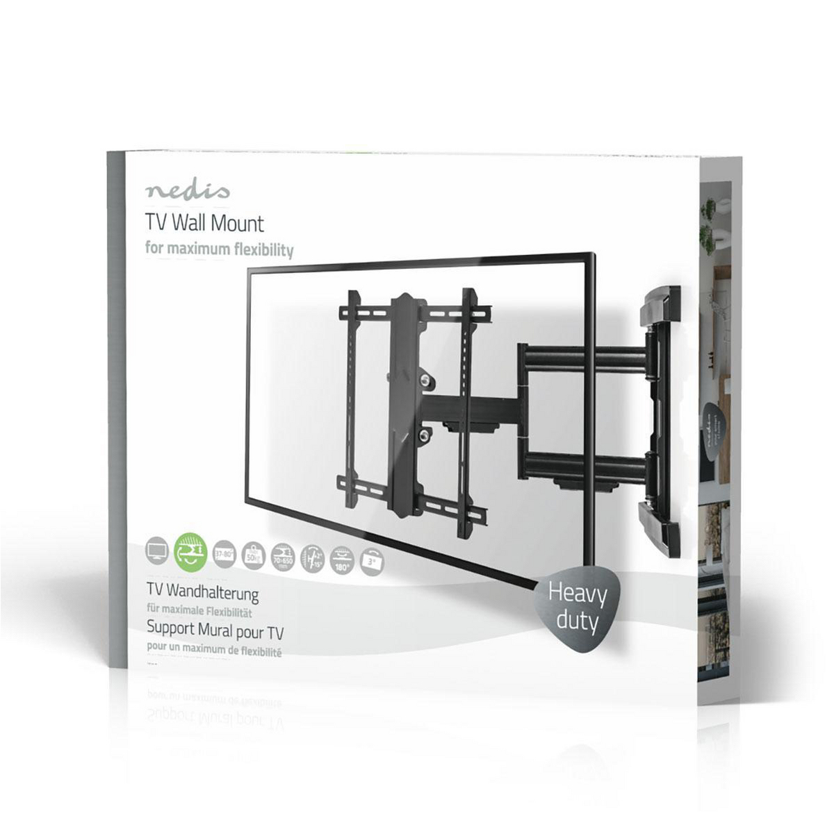Matériels vidéo support TV mural NEDIS TVWM6550BK infinytech Réunion 07