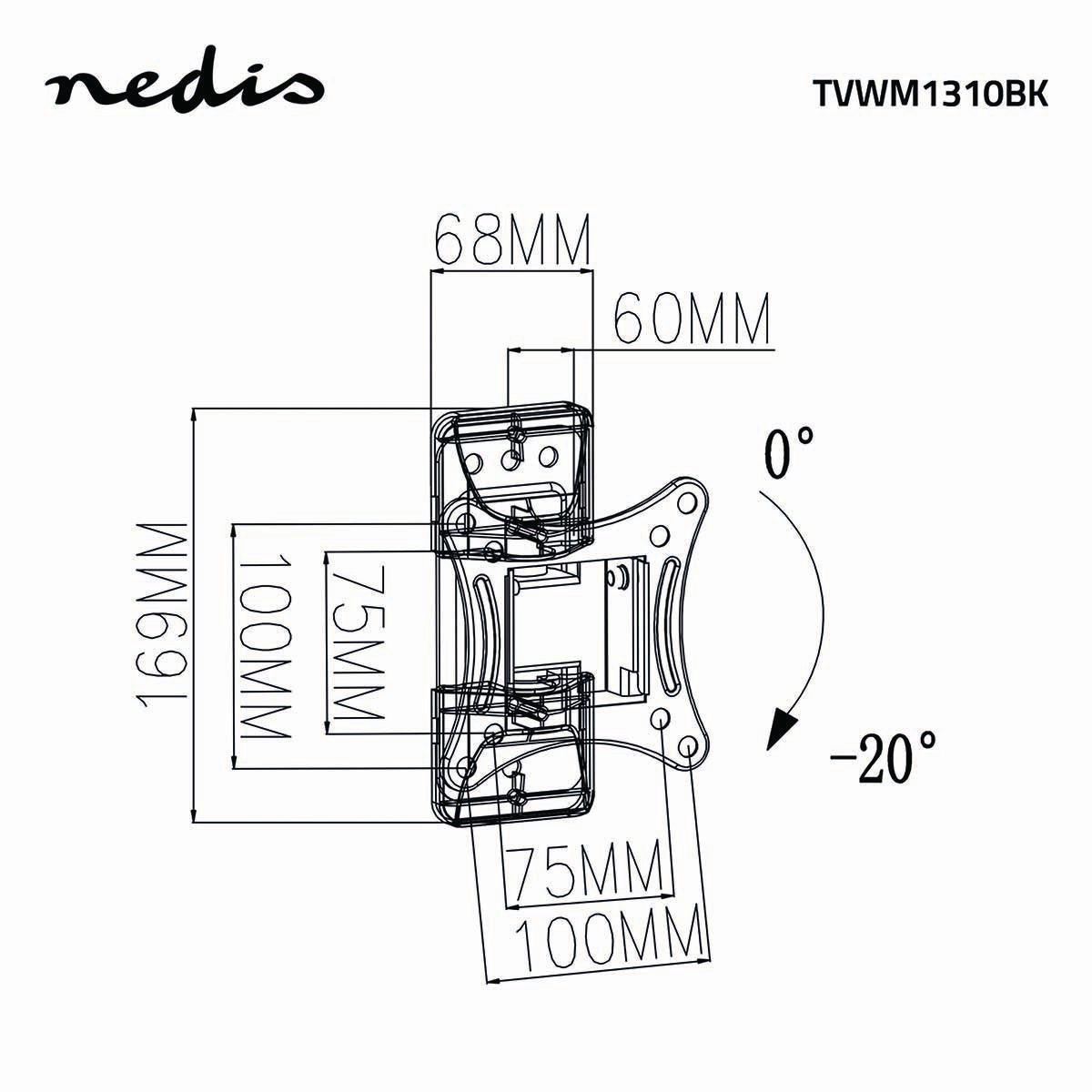 Matériels vidéo support TV mural NEDIS TVWM1310BK infinytech Réunion 21