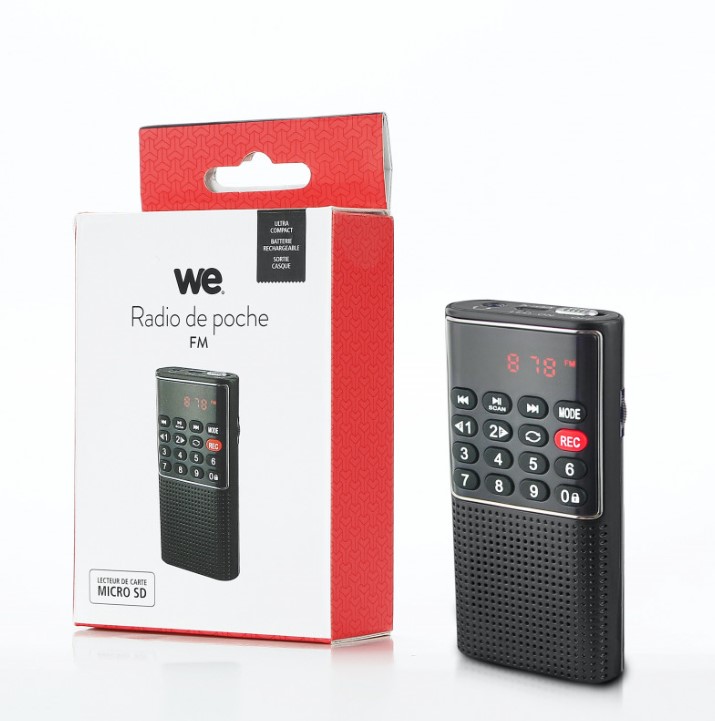 Electroménager radio de poche rechargeable WE CONNECT WERADMININ Noire infinytech Réunion 05