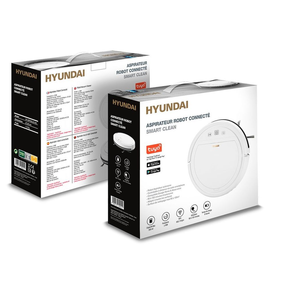 Petit électroménager aspirateur robot HYUNDAI Smart Clean Blanc infinytech Réunion 03