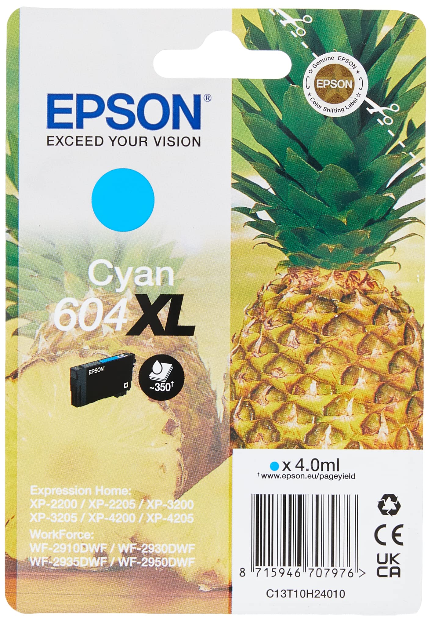 Cartouche d'encre EPSON Ananas 604 XL Cyan - infinytech-reunion