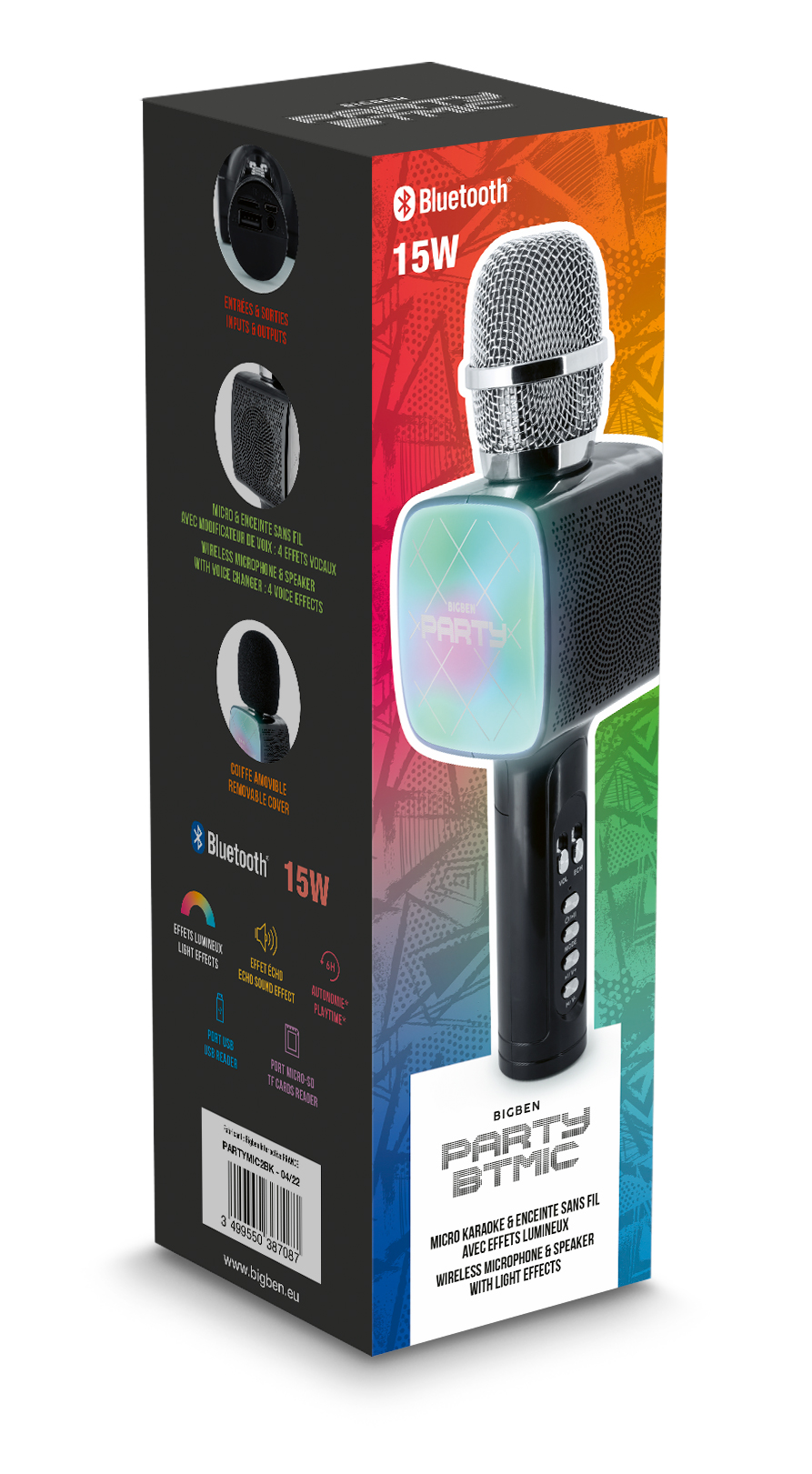 Matériels audio microphone karaoké BIGBEN PARTYBTMIC2BK infinytech Réunion 02
