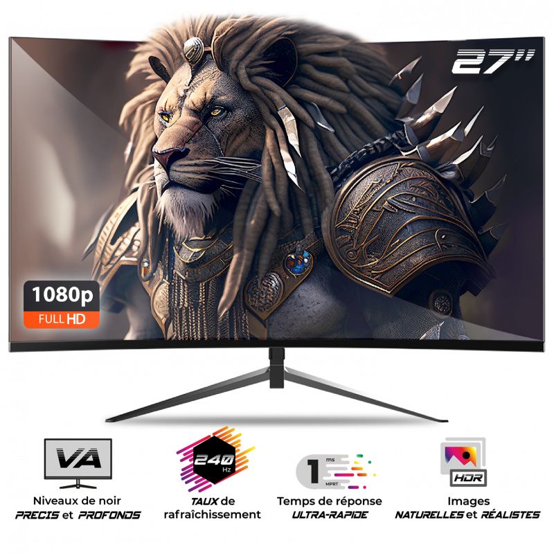 Ecran pc incurvé SPIRIT of GAMER Epic 27 HDMI 240Hz - infinytech-reunion