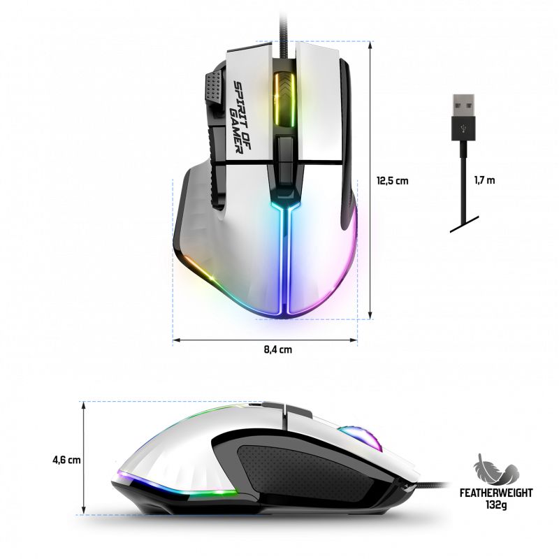 Matériels informatique souris SPIRIT of GAMER PRO-M5 Artic infinytech Réunion 03