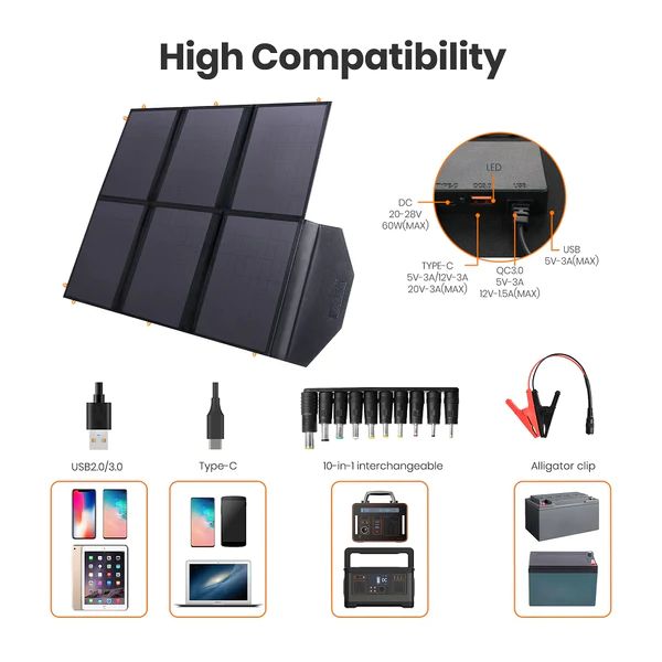 Matériels informatique panneau solaire pliable FLEXSOLAR 60W infinytech Réunion 03