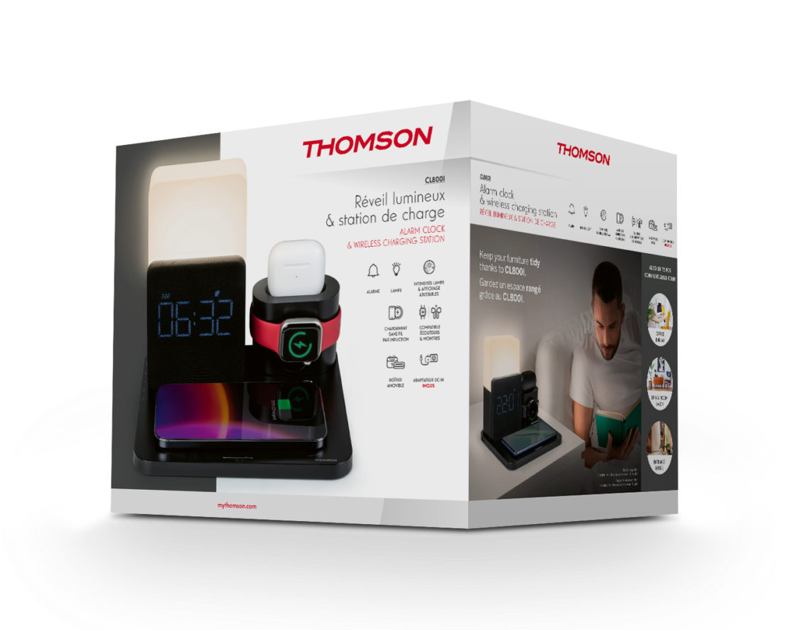 Petit électroménager réveil et station de charge THOMSON CL800I infinytech Réunion 02