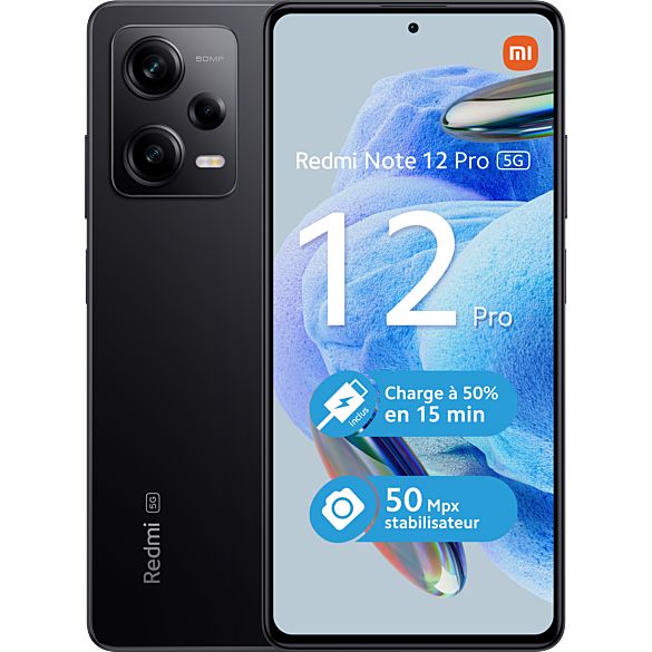 Téléphonie mobile smartphone XIAOMI Redmi Note 12 Pro 6Go 128Go 5G Noir infinytech Réunion 01
