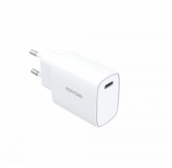 Accessoires téléphonie chargeur secteur KONROW KC20CW USB Type-C Charge rapide 20W Blanc infinytech Réunion 01