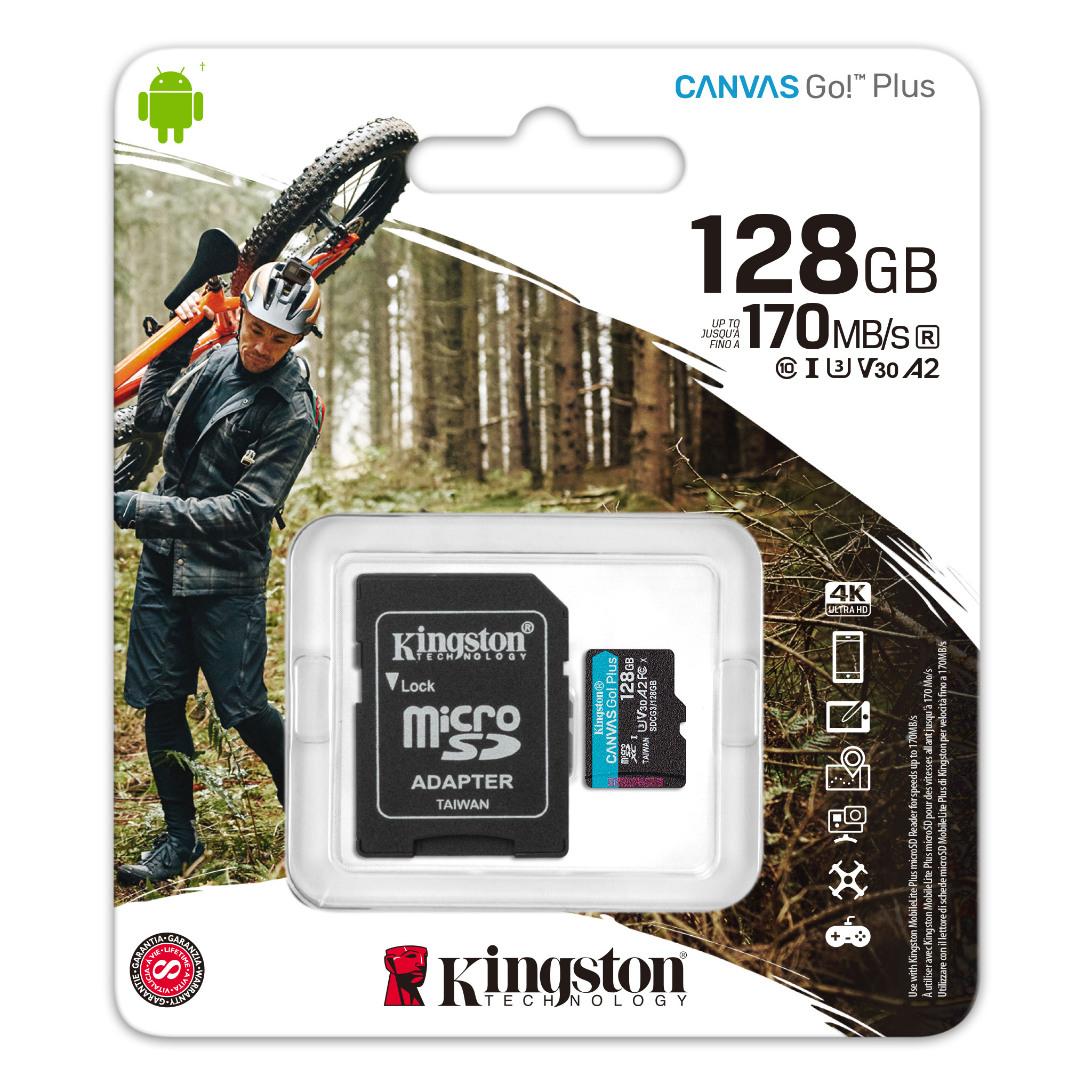 Matériels informatique carte micro SDXC KINGSTON Canvas Go Plus 128Go infinytech Réunion 03
