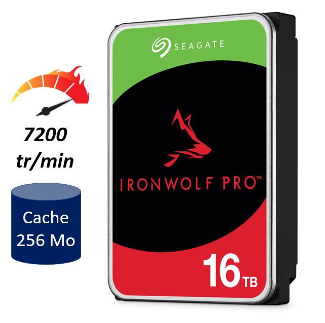 Matériels informatique disque dur 3.5 SEAGATE IronWolf Pro 16To ST16000NT001 infinytech Réunion 01