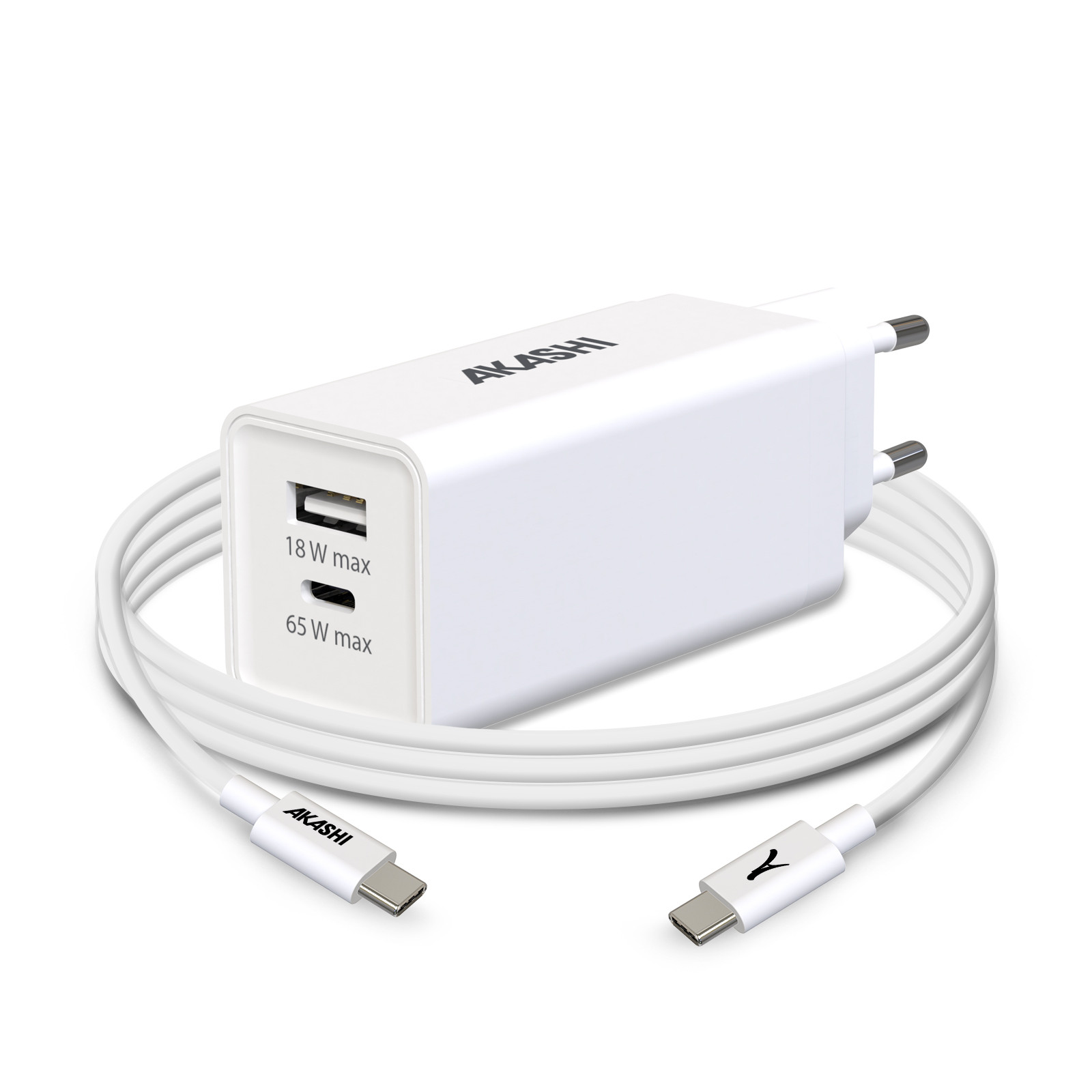 Matériels informatique chargeur secteur AKASHI ECO 83W avec CABLE TYPE-C 100W infinytech Réunion 01