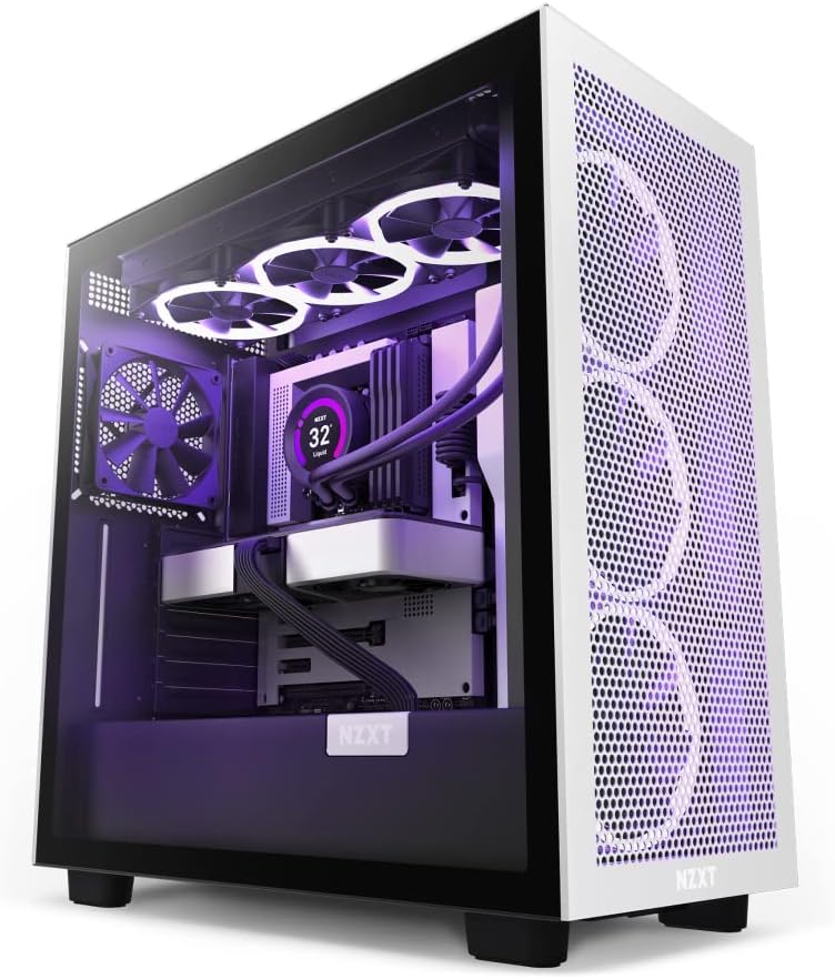 Matériels informatique boitier NZXT H7 FLOW Blanc Noir infinytech Réunion 01