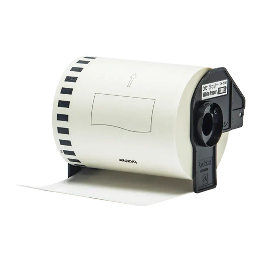 Consommables informatique rouleau détiquettes en papier continu BROTHER DK-22246 noir sur blanc 103 mm de large infinytech Réunion 03