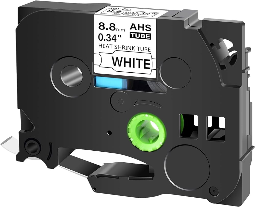 Consommables informatique ruban continu thermorétractable BROTHER HSe-221 Noir sur blanc 8.8mm infinytech Réunion 02