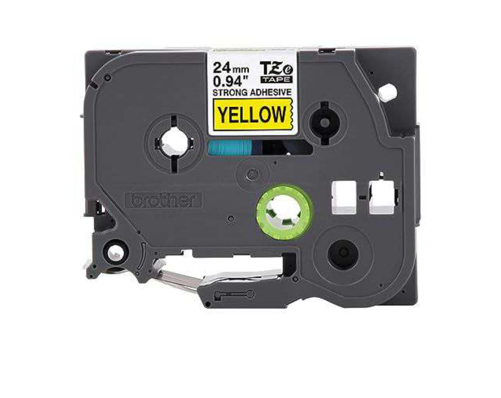 Consommables informatique cassette à ruban BROTHER TZe-S651 Noir sur jaune 24 mm de large infinytech Réunion 02