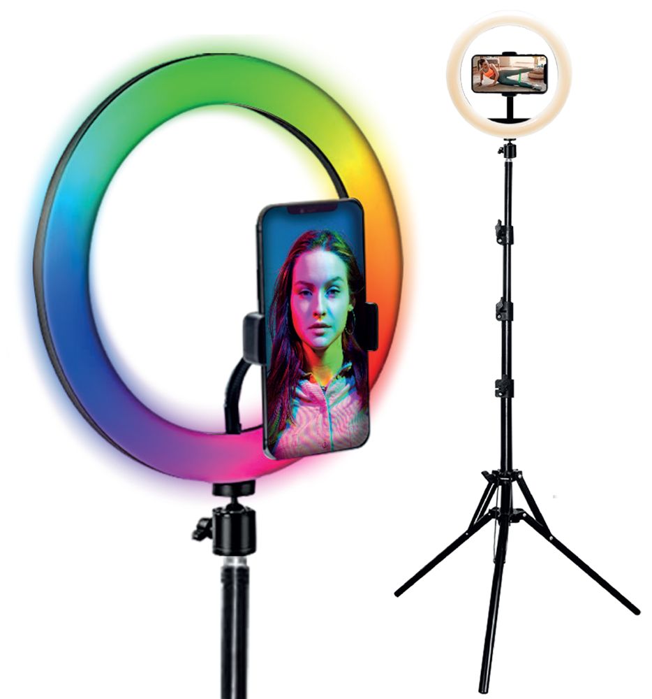 Accessoires Kit Influence XL Anneau lumineux 26cm Blanc et Couleurs avec trépied 1,6m infinytech Réunion 02