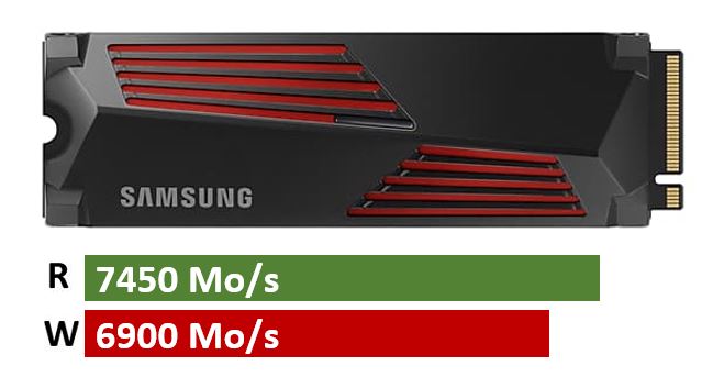 Matériels informatique disque SSD M.2 NVMe SAMSUNG SSD 990 Pro 4To avec Dissipateur infinytech Réunion 01