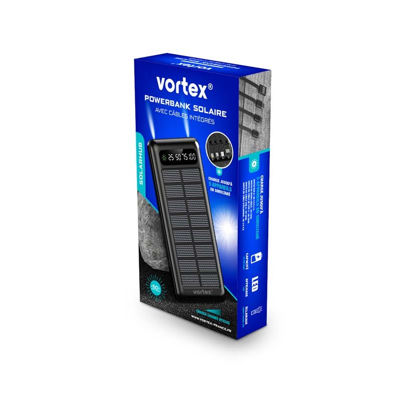 Accessoires téléphonie powerbank solaire VORTEX SOLARHUB Noire infinytech Réunion 02