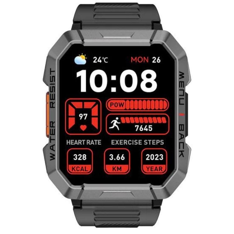 Montre Connectée Blackview - Appels Bluetooth, Sport, Santé - Taille L, Grise