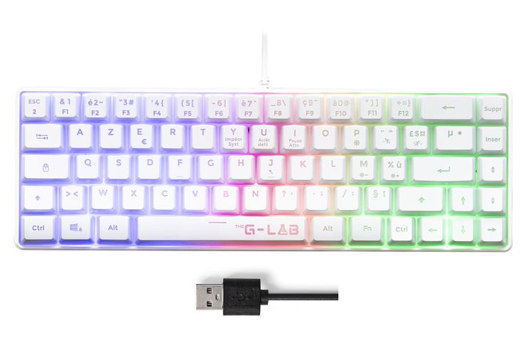 Matériels informatique clavier THE G-LAB Keyz Hydrogen Filaire Blanc infinytech Réunion 01