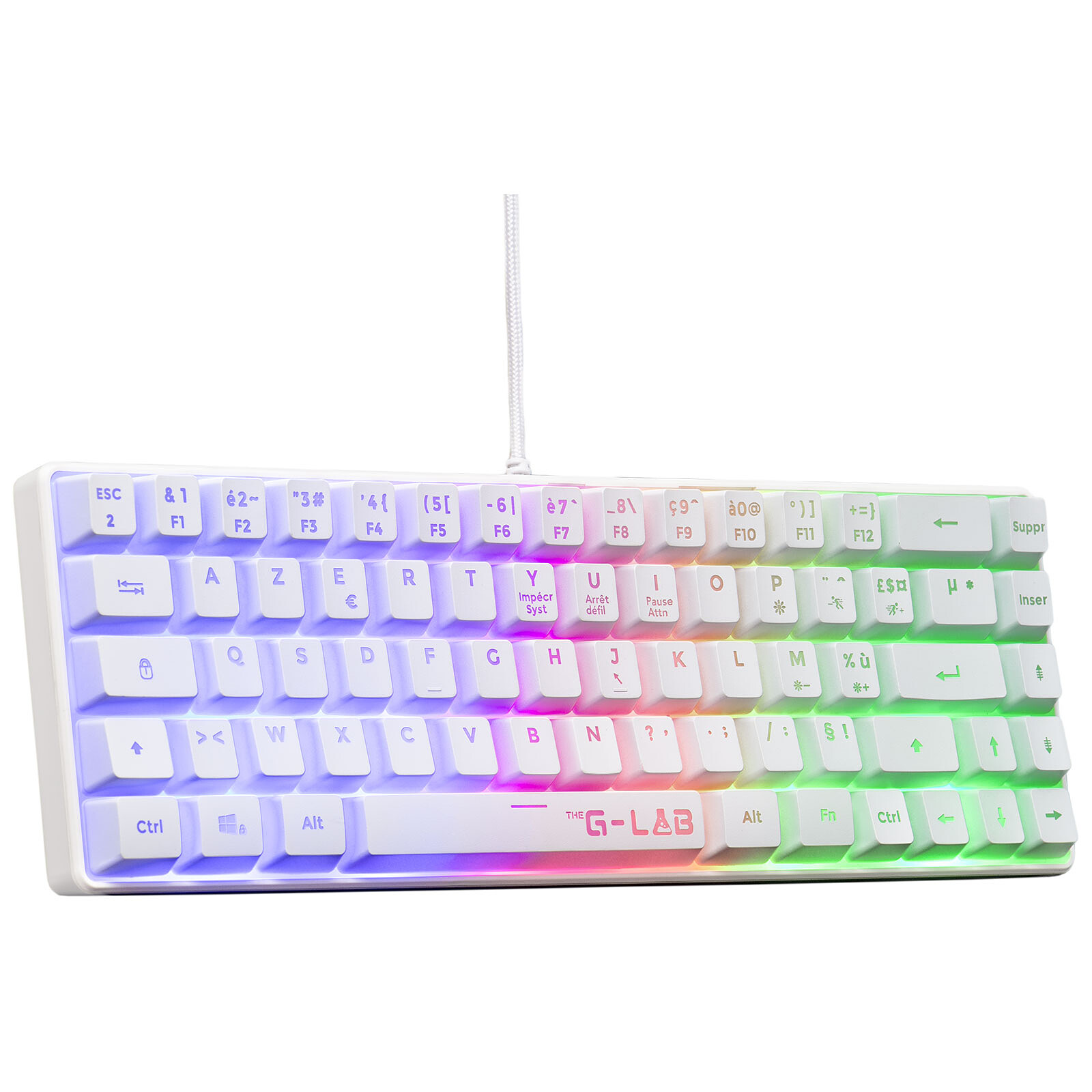 Matériels informatique clavier THE G-LAB Keyz Hydrogen Filaire Blanc infinytech Réunion 02