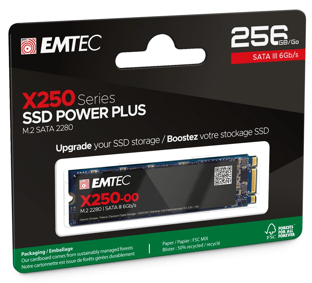 Matériels informatique disque SSD M.2 EMTEC X250 Power Plus 250Go infinytech Réunion 03