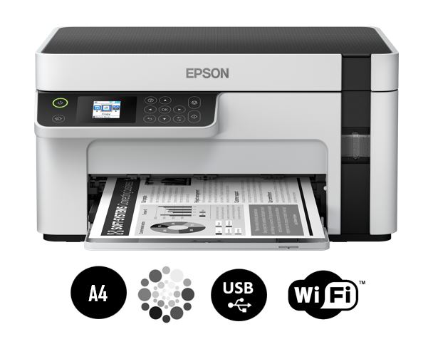 Matériels informatique imprimante jet dencre multifonction monochrome EPSON EcoTank M2120 infinytech Réunion 01